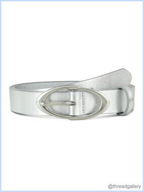 PU Leather Belt Oval Buckle Faux Leather Jean Belt Wide Waist